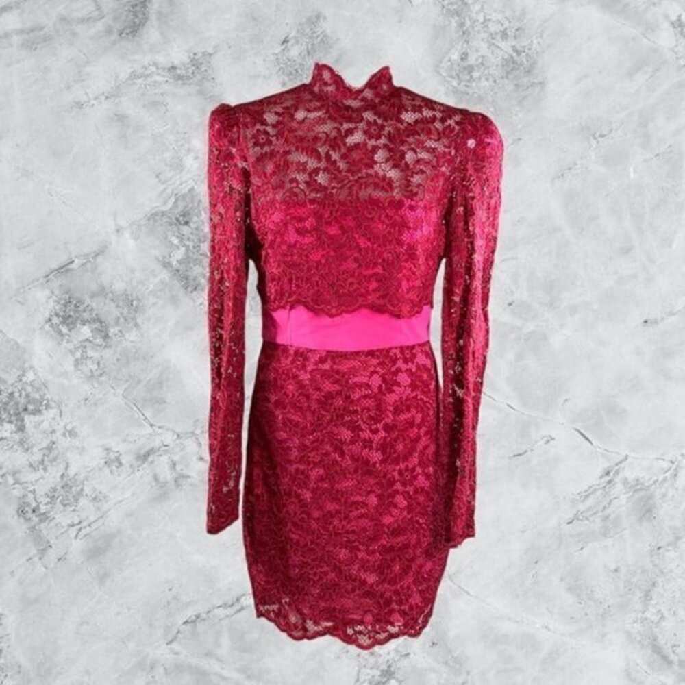 NBD Cleo Lace Dress - Red